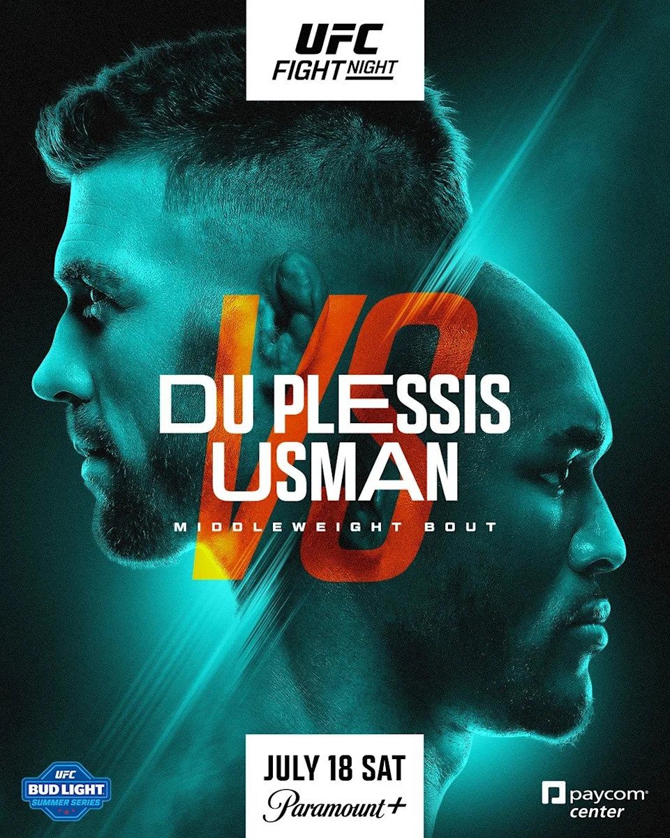 Imagem: Cartaz do UFC Oklahoma City revelado para o card intitulado ‘DDP vs. Usman’ em 18 de julho