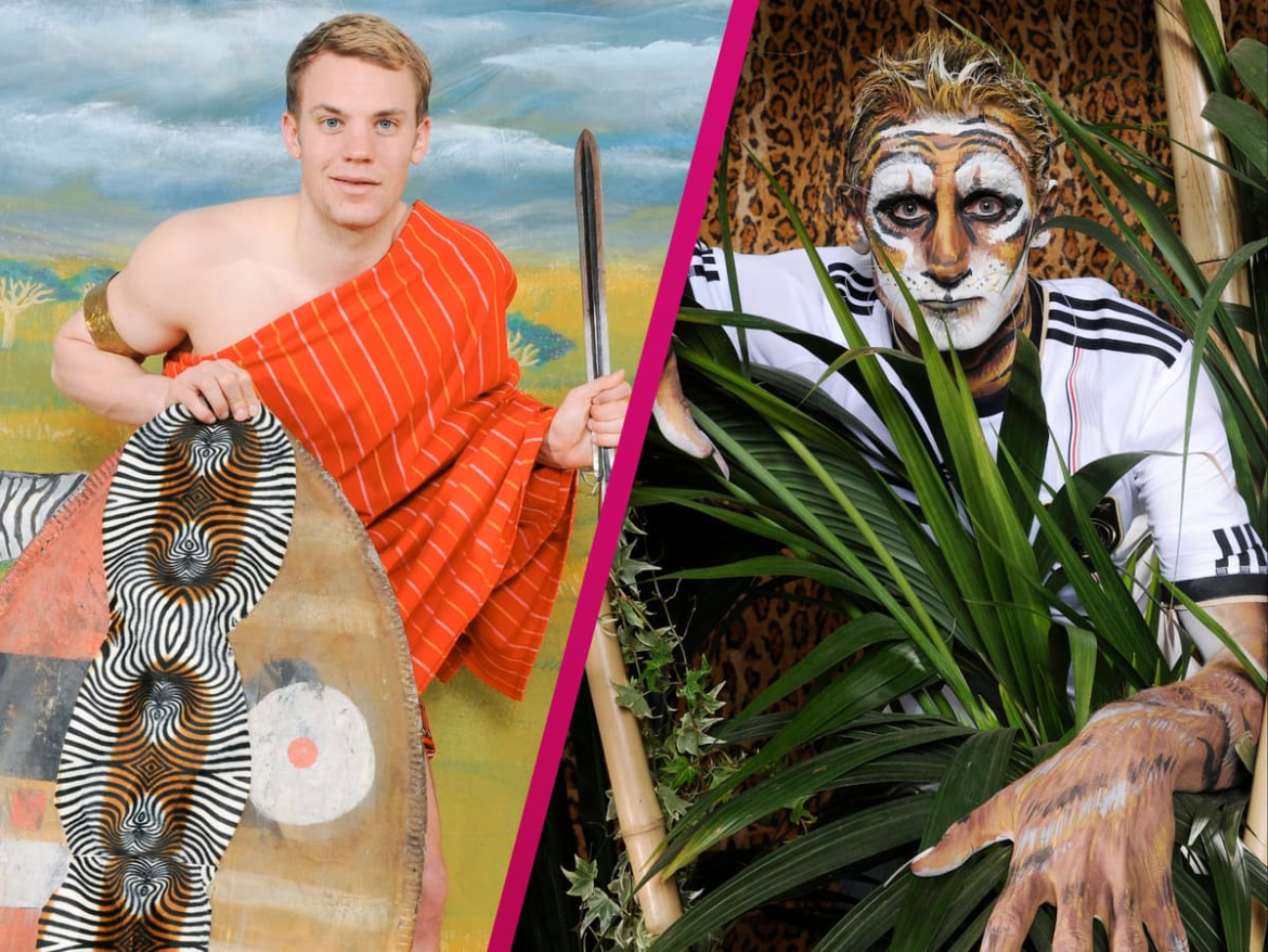 Manuel Neuer reage com um sorriso às fotos virais da Copa do Mundo de 2010