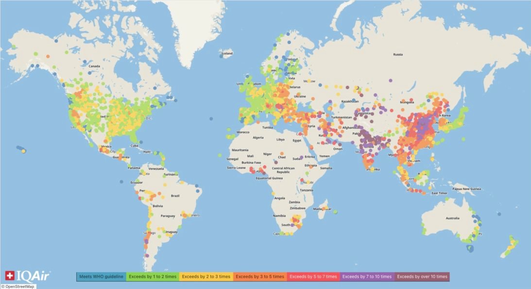 O relatório IQAir mostra os melhores e piores locais para a qualidade do ar em 2021
