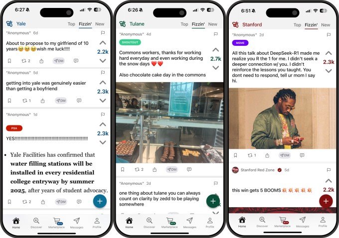 Arquivado: Aplicativo universitário Fizz acusa VC de compartilhar informações confidenciais de startups com o rival Sidechat