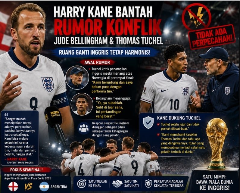 Harry Kane nega rumores de conflitos entre Jude Bellingham e Thomas Tuchel