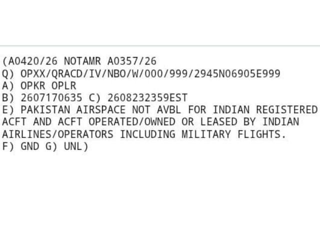 Paquistão estende fechamento do espaço aéreo para aeronaves indianas até 24 de agosto