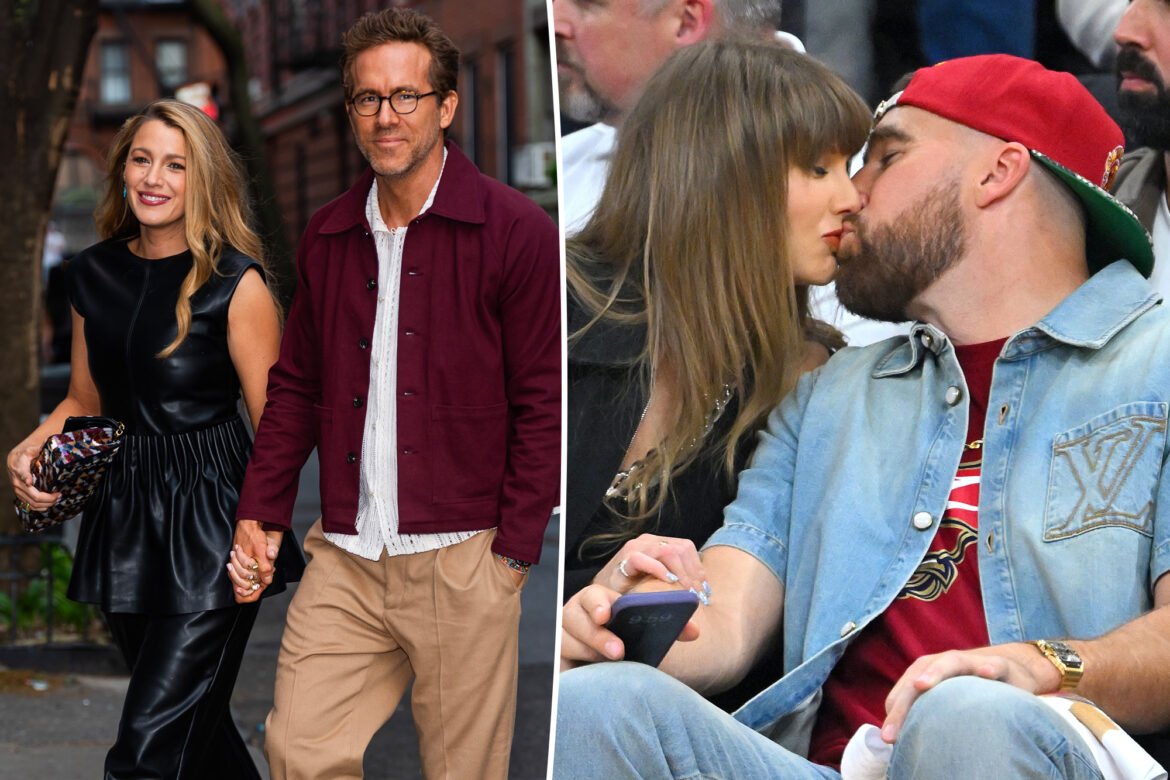 Blake Lively e Ryan Reynolds voaram para Nova York antes do casamento de Taylor Swift com Travis Kelce.