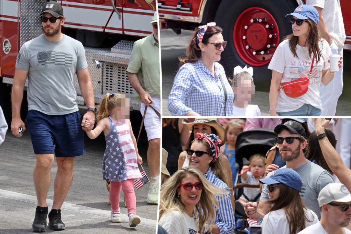 Chris Pratt, esposa de Katherine Schwarzenegger, sai em um passeio em família após a rara revelação do divórcio do ex-ator de Anna Faris.